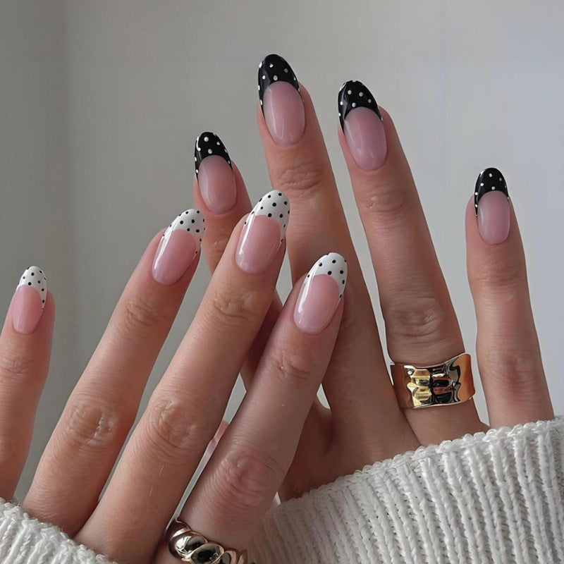 Artificial nail set with circular dots and modern tips Stornfield