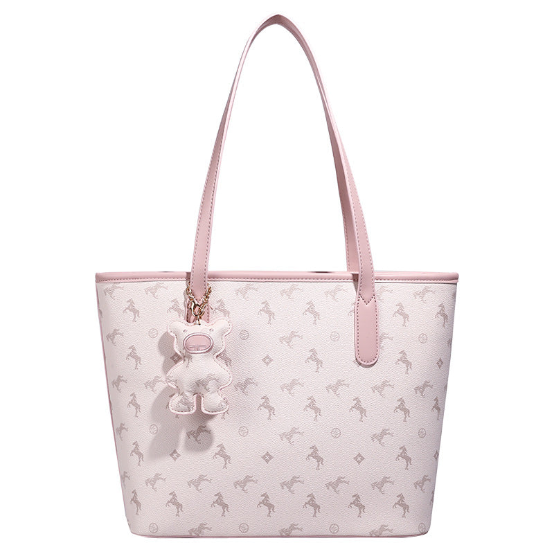 Stylish Tote Bag with Plush Charm