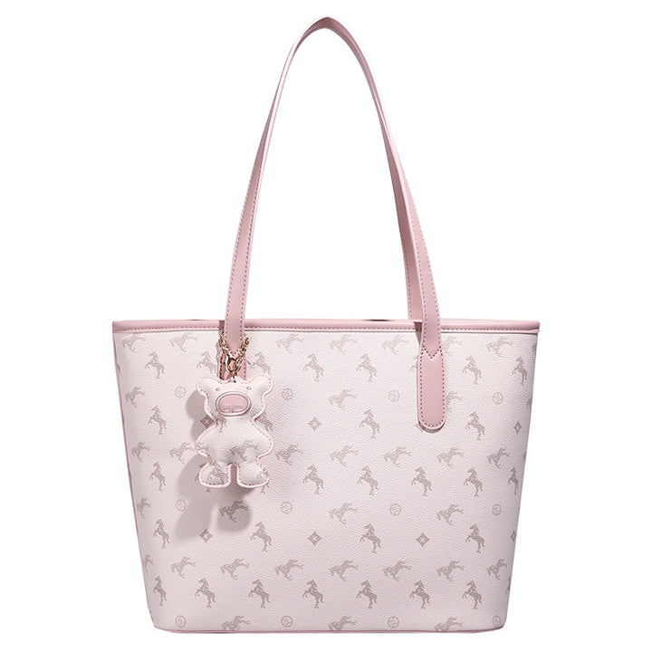 Stylish Tote Bag with Plush Charm