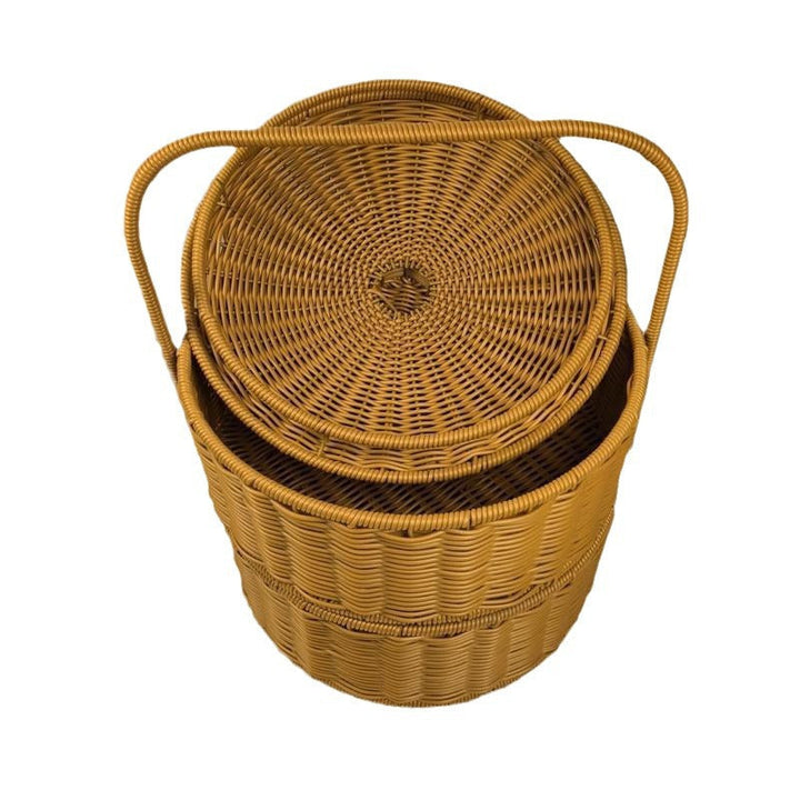 WoElegant Dual-Layer Woven Storage Basket Stornfield