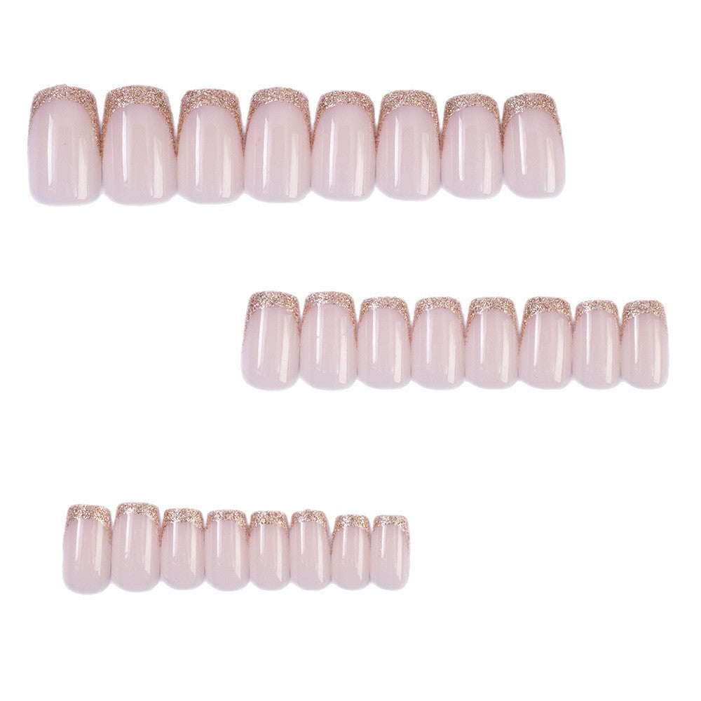 Glamorous artificial nails with glitter French tip Stornfield