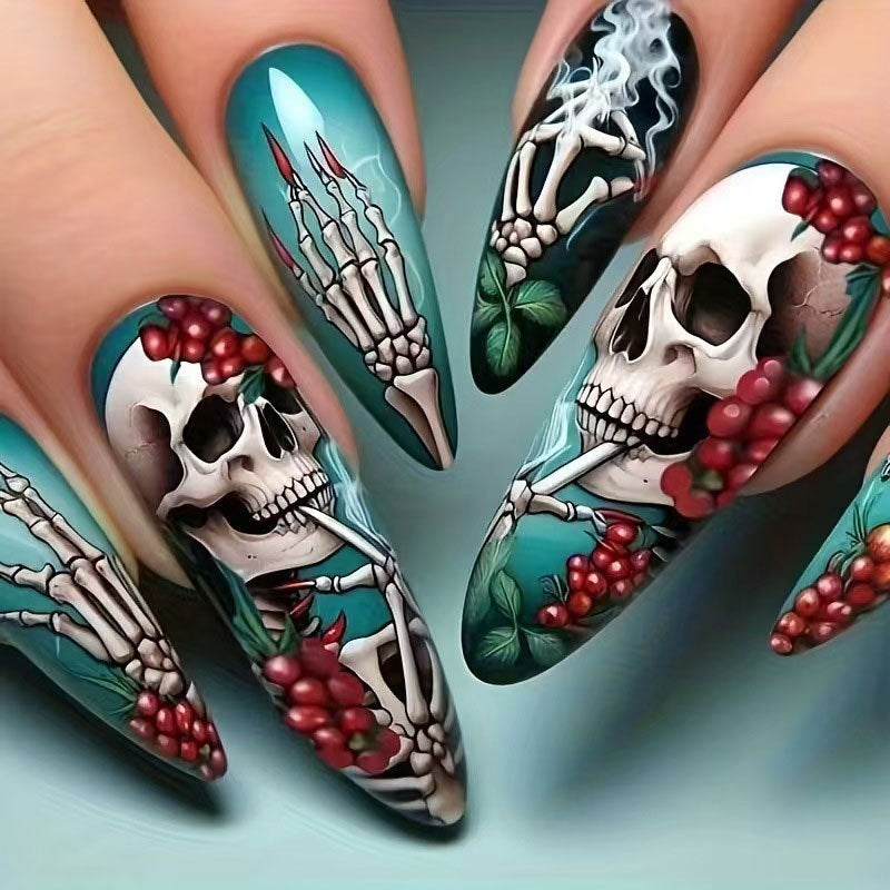 Artistic Skeleton Motif Nail Art Kit