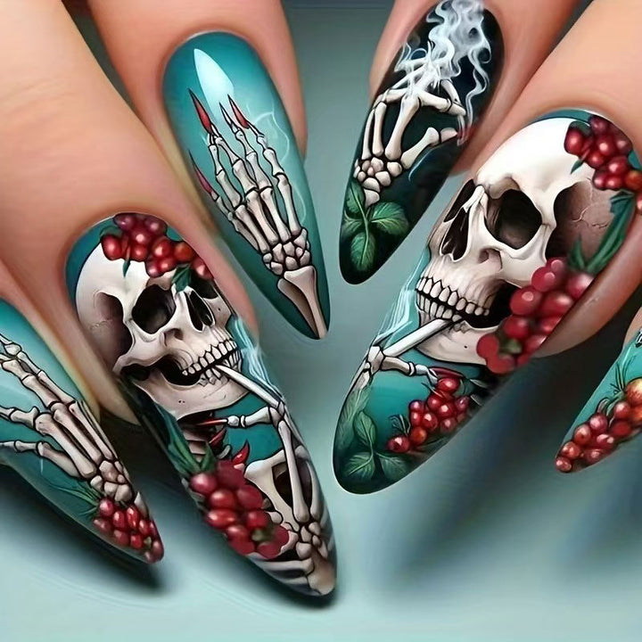 Artistic Skeleton Motif Nail Art Kit