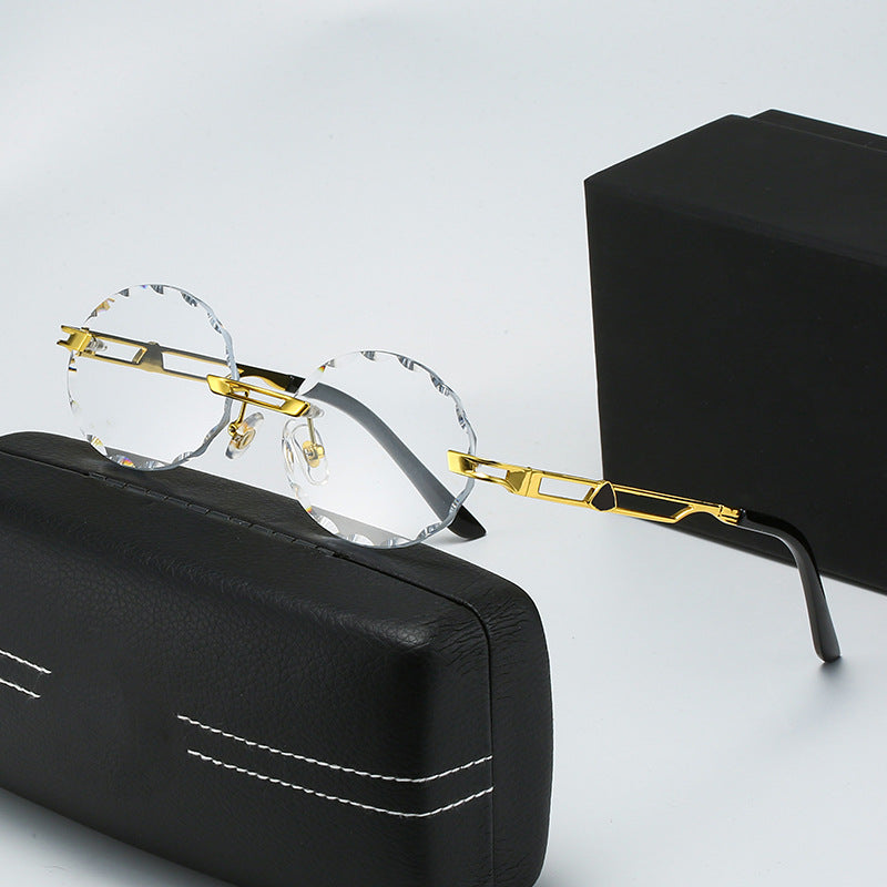 Ladies round sunglasses with unique wave design and high-quality metal frame Stornfield