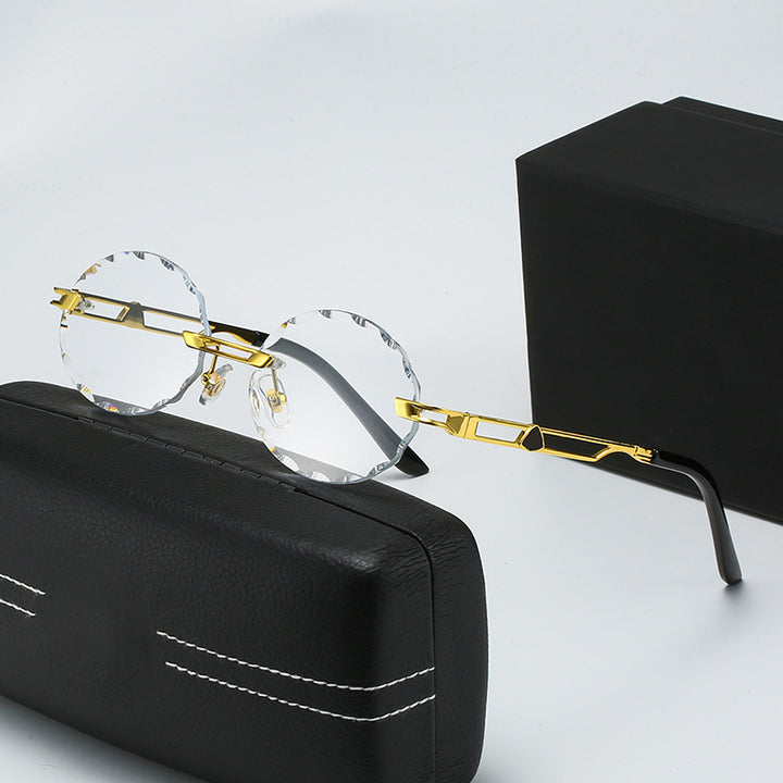 Ladies round sunglasses with unique wave design and high-quality metal frame Stornfield