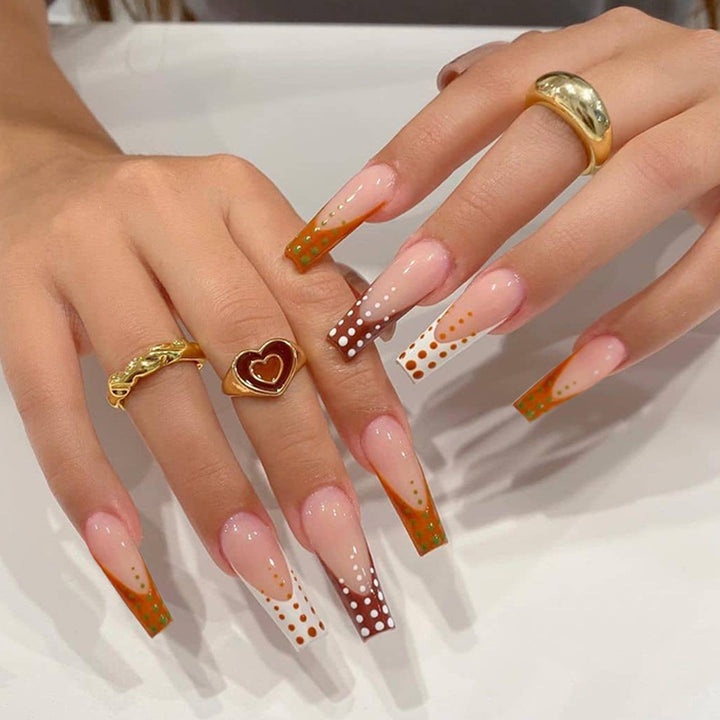 Artful Nail Extensions with Innovative Dot Design Stornfield