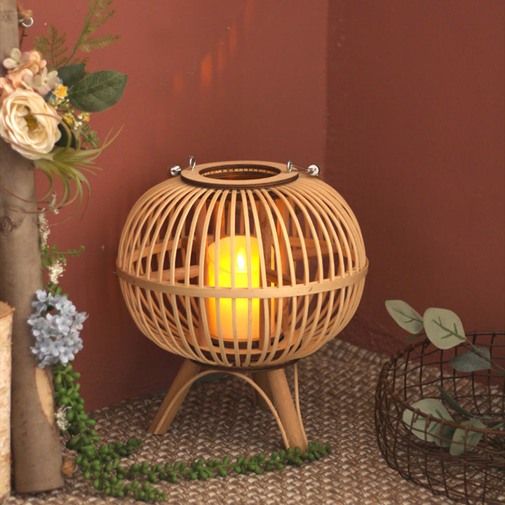 Stylish hanging lamp made of natural material Stornfield