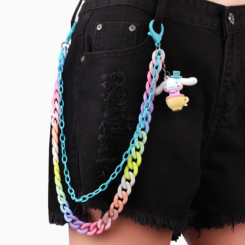 Keychain made of colorful plastic chains with Stornfield pendant