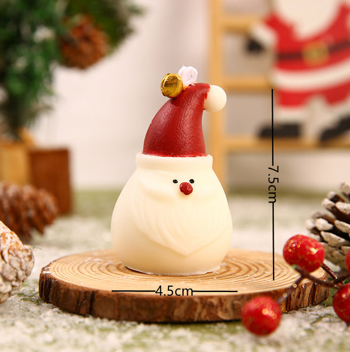 Mini Hand-Poured Santa Figurine Decorative Wax Candle