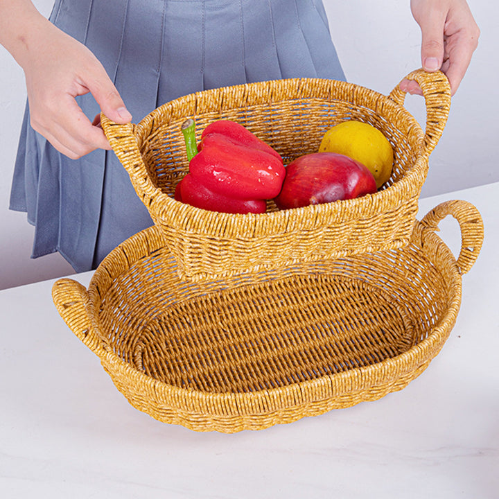 Handwoven Oval Storage Basket Stornfield