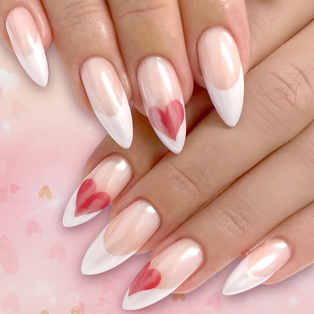 Heart-Embellished Stiletto Press-On Nails Stornfield