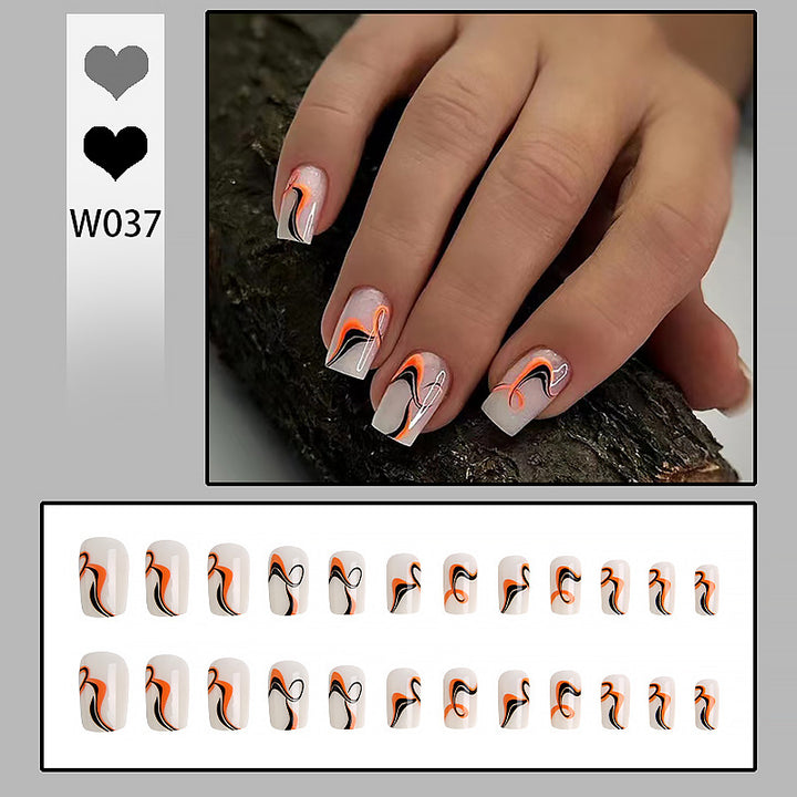Artful Nail Tips with Abstract Color Design Stornfield