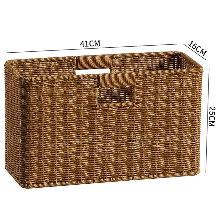 Handwoven Rectangular Storage Bin with Cutout Handles Stornfield