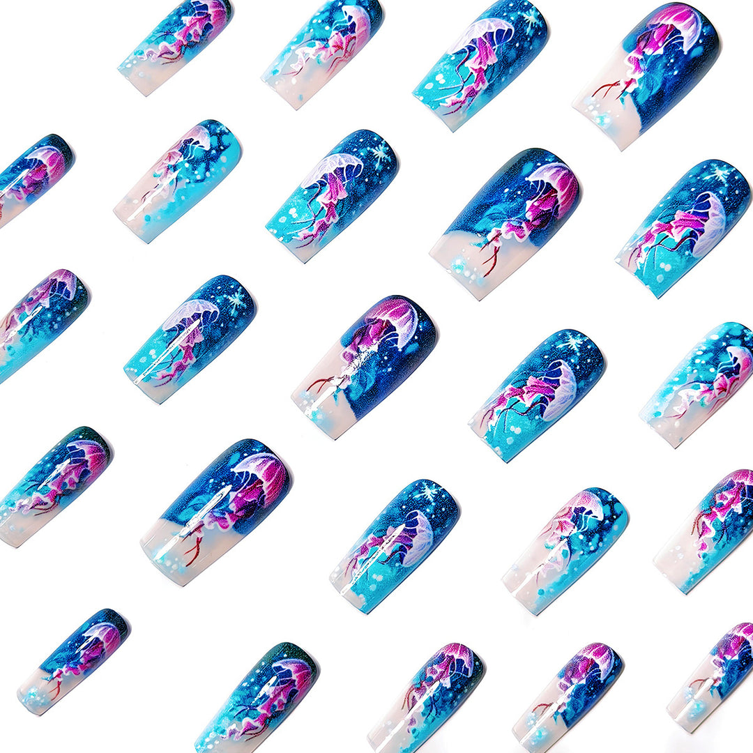 Artificial nails with impressive jellyfish design Stornfield
