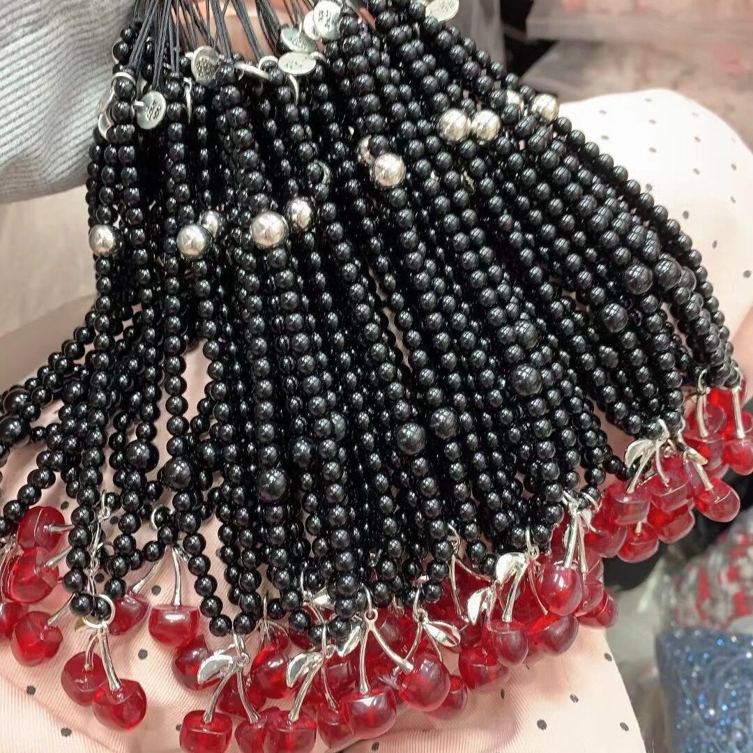 Playful Cherry-Themed Beaded Necklace Stornfield