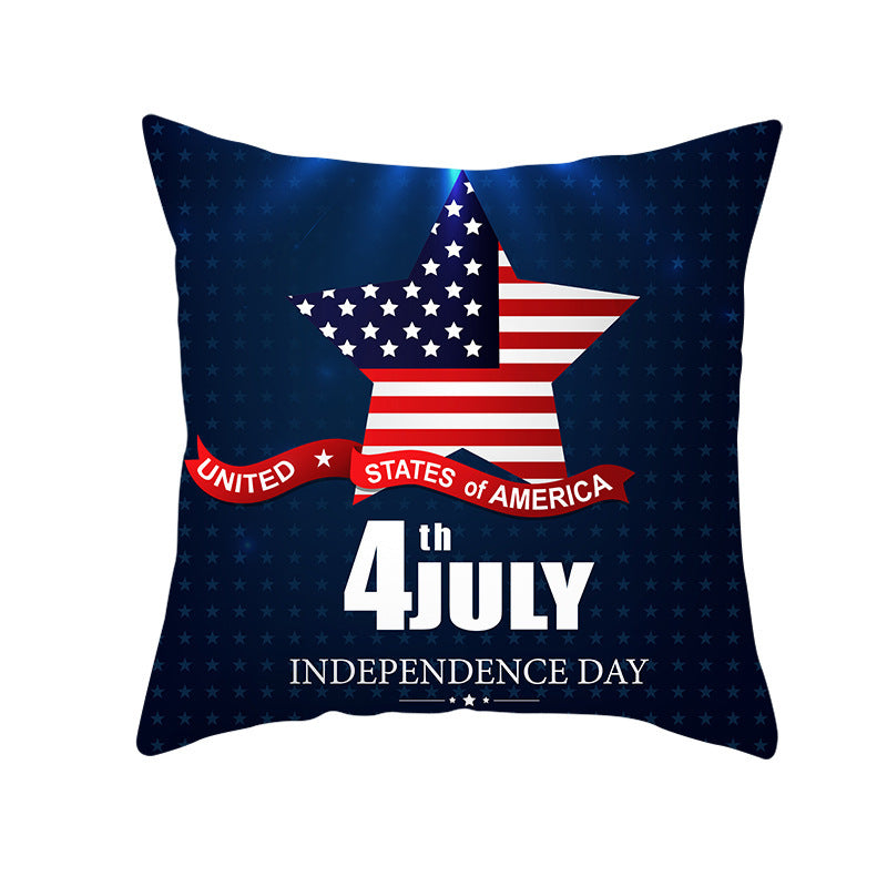 Patriotic Independence Day Cotton Canvas Throw Pillow Cover
