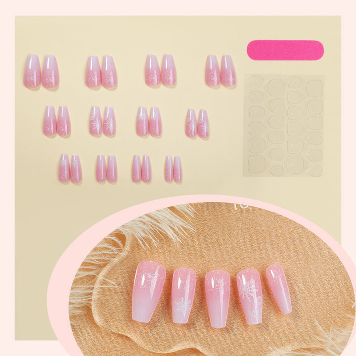Nail art set with delicate flower and glitter patterns Stornfield