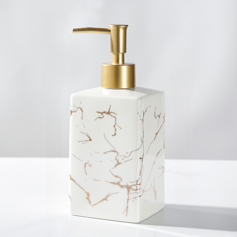 Marble Ceramic Soap & Shampoo Dispenser - Modern Design | Stornfield