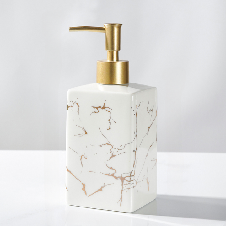 Marble Ceramic Soap & Shampoo Dispenser - Modern Design | Stornfield