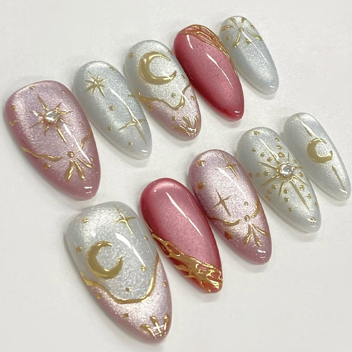 Celestial Theme Press-On Nail Art Set Stornfield