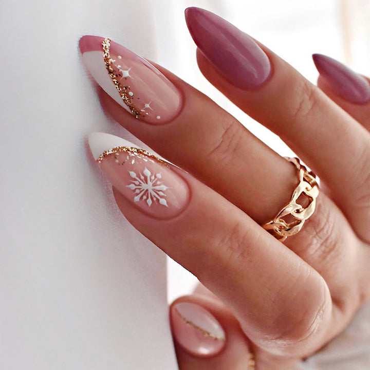 Elegant Decorative Long Press-On Nails Stornfield