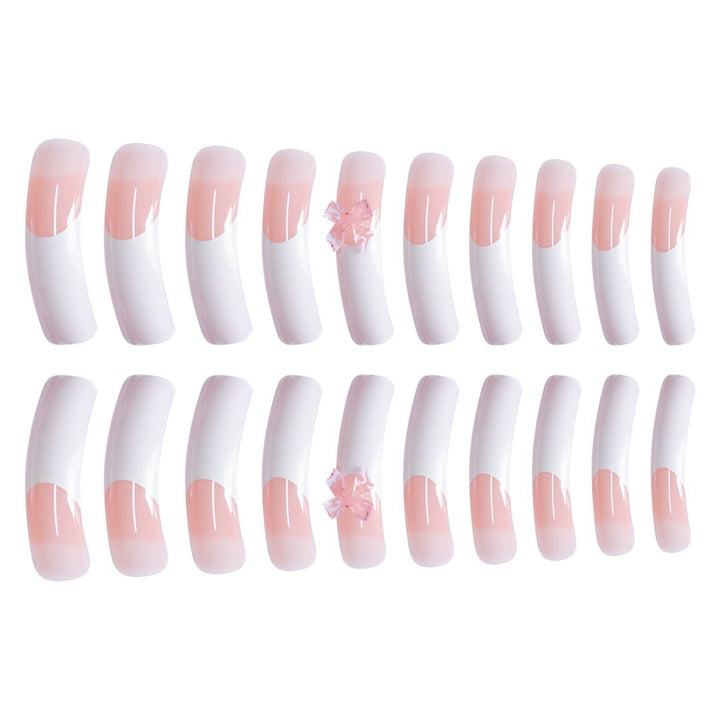 Elegant Bow-Embellished Acrylic Press-On Nails Stornfield