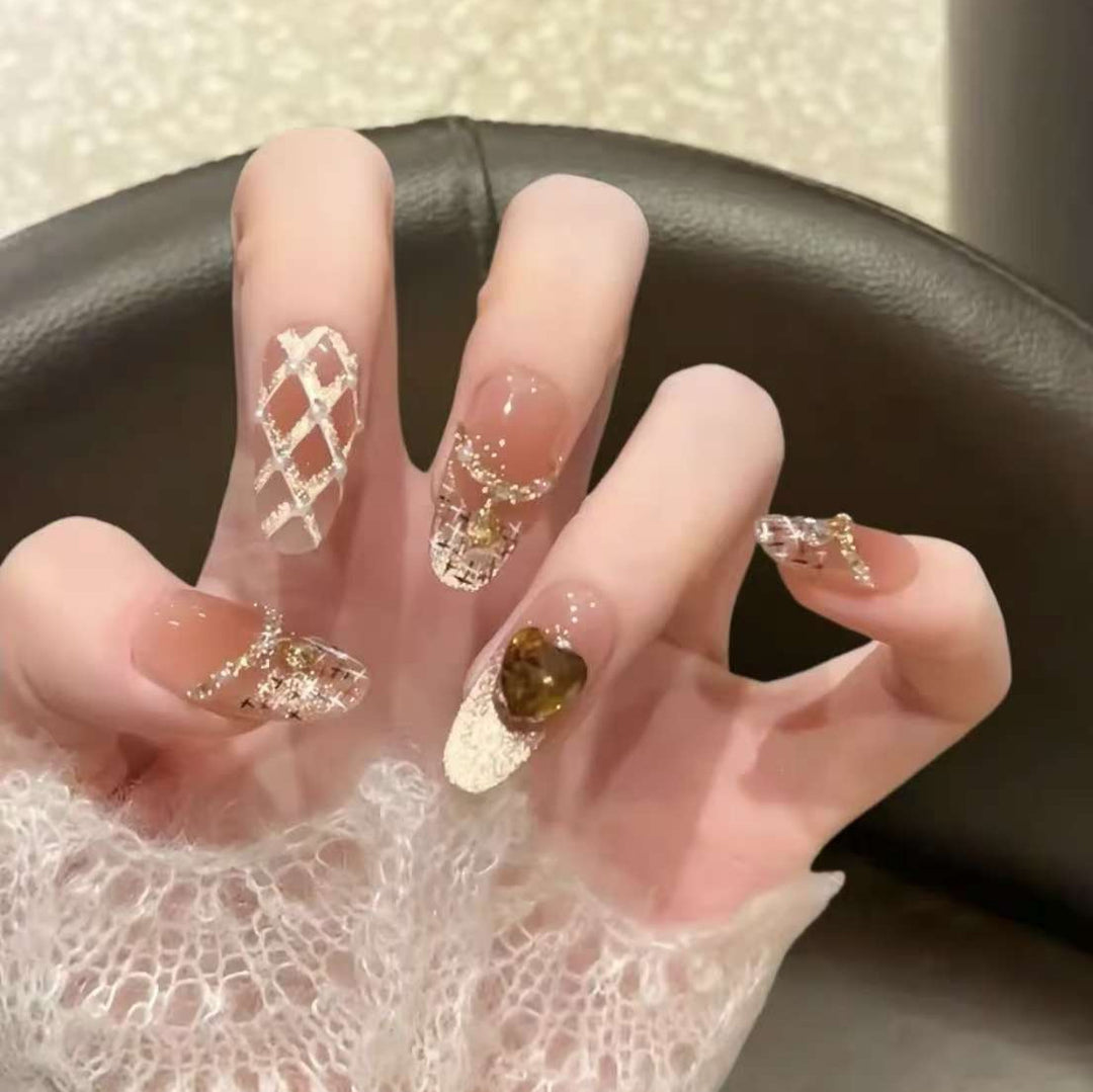Glossy French Tip Press-On Nails Stornfield