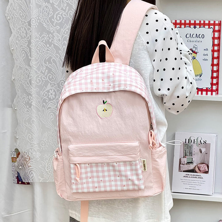 Playful Gingham Patterned Backpack Stornfield