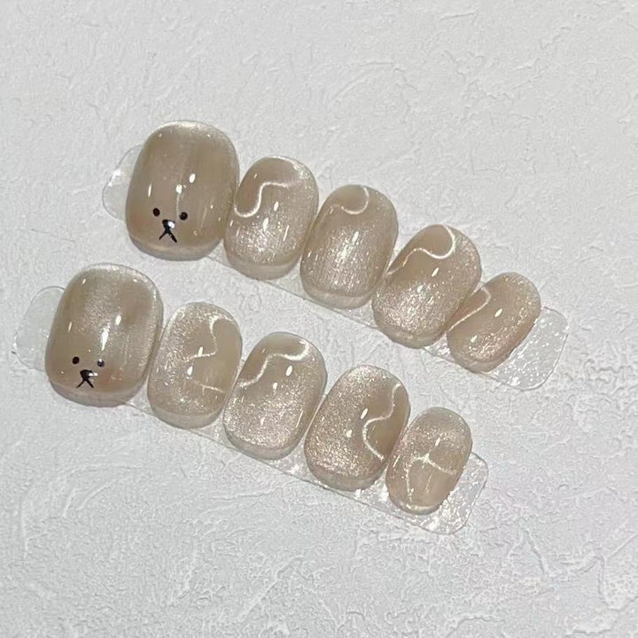 Playful Animal-Themed Press-On Nail Set Stornfield