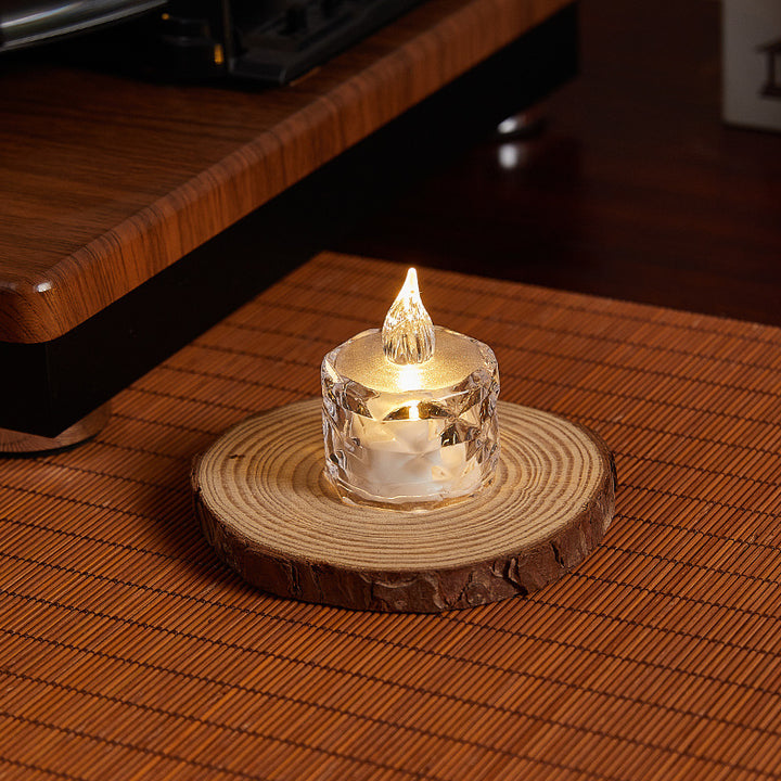 Decorative LED real wax candle in crystal look Stornfield
