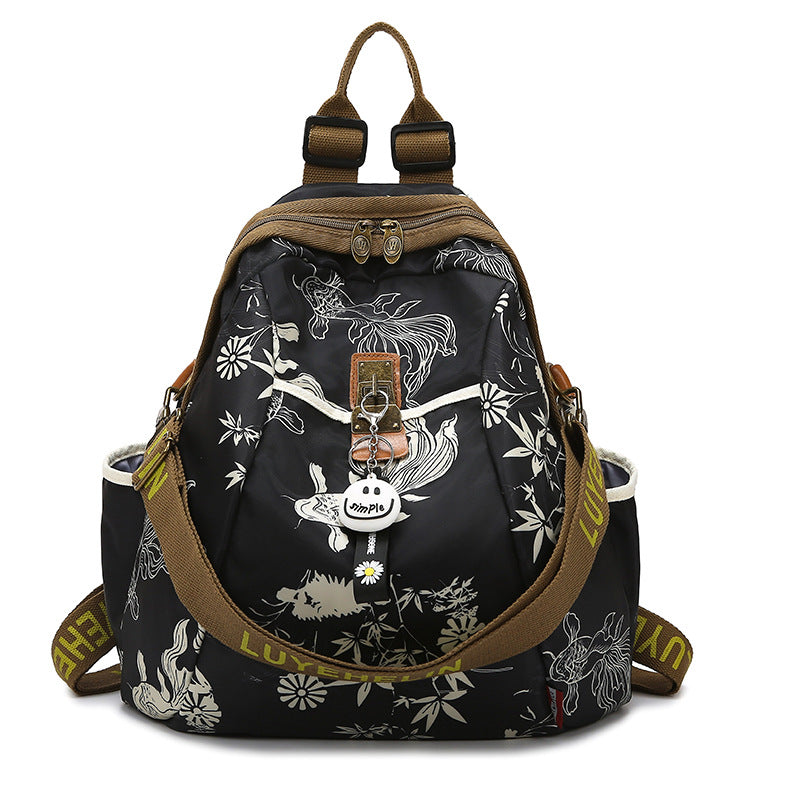 Artistic Floral Patterned Backpack Stornfield