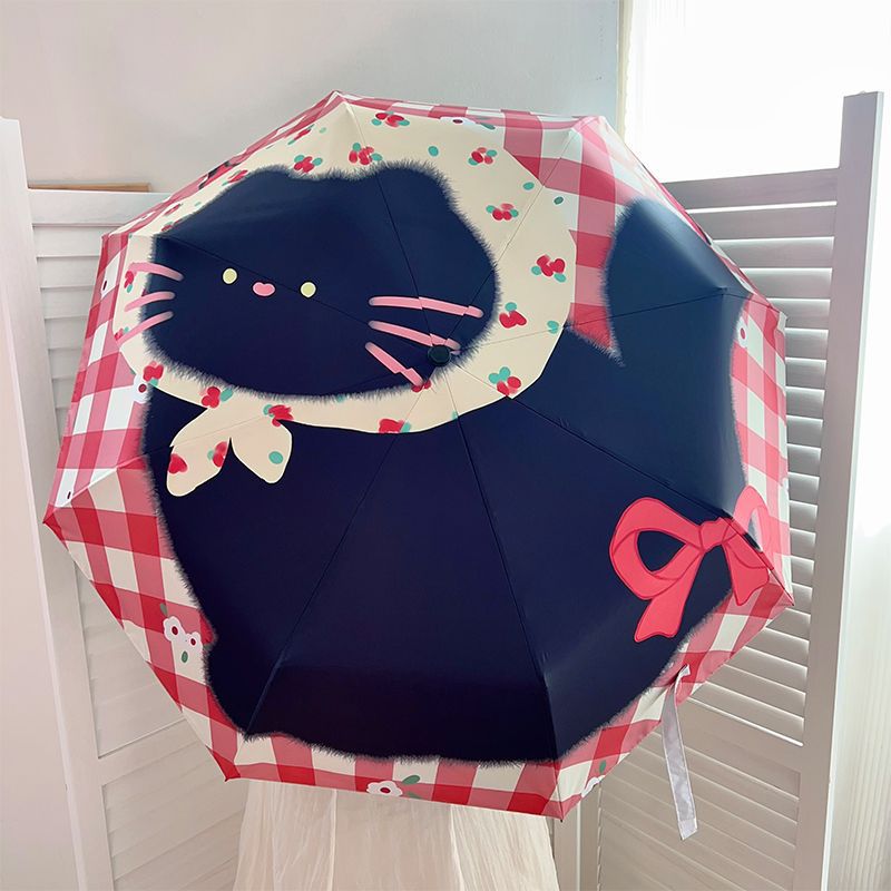 Women's Foldable Umbrella with Stylish Check Pattern Stornfield
