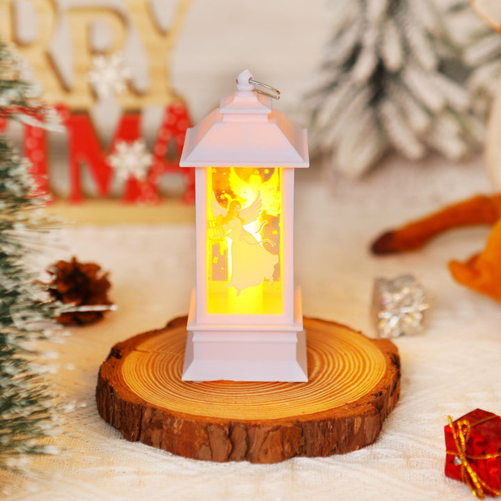Nostalgic LED Christmas lantern with movable Santa motif Stornfield