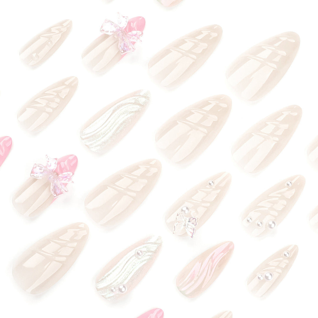 Artful stiletto nails with glitter and butterfly design Stornfield