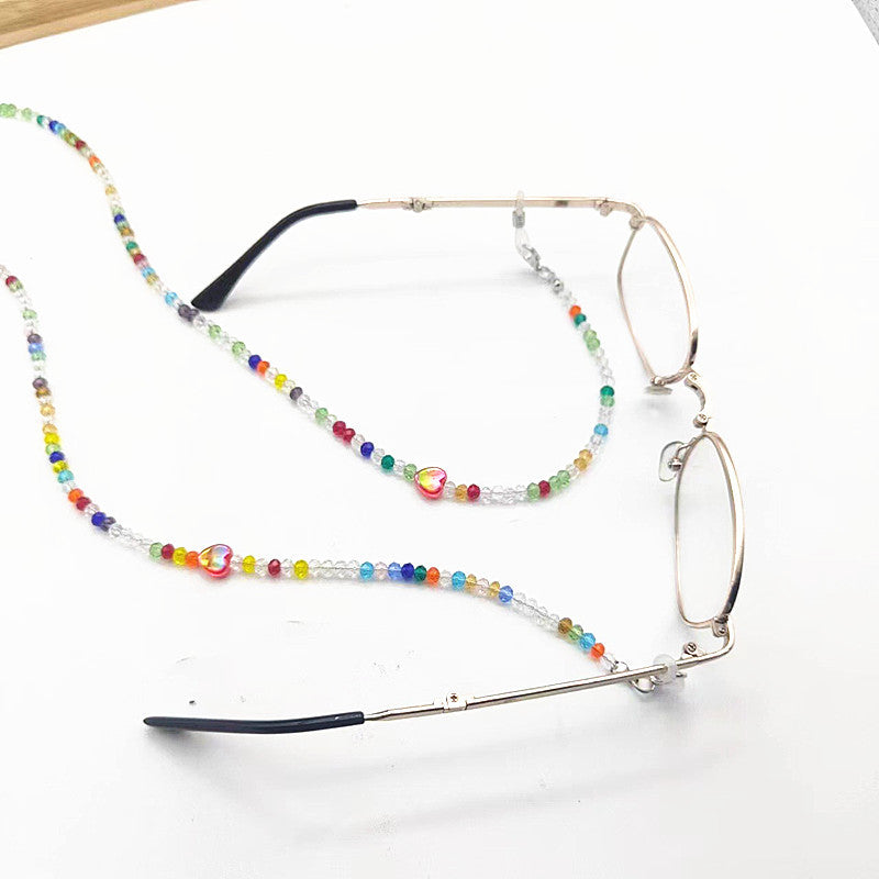Colorful glass necklace with heart pendant Stornfield