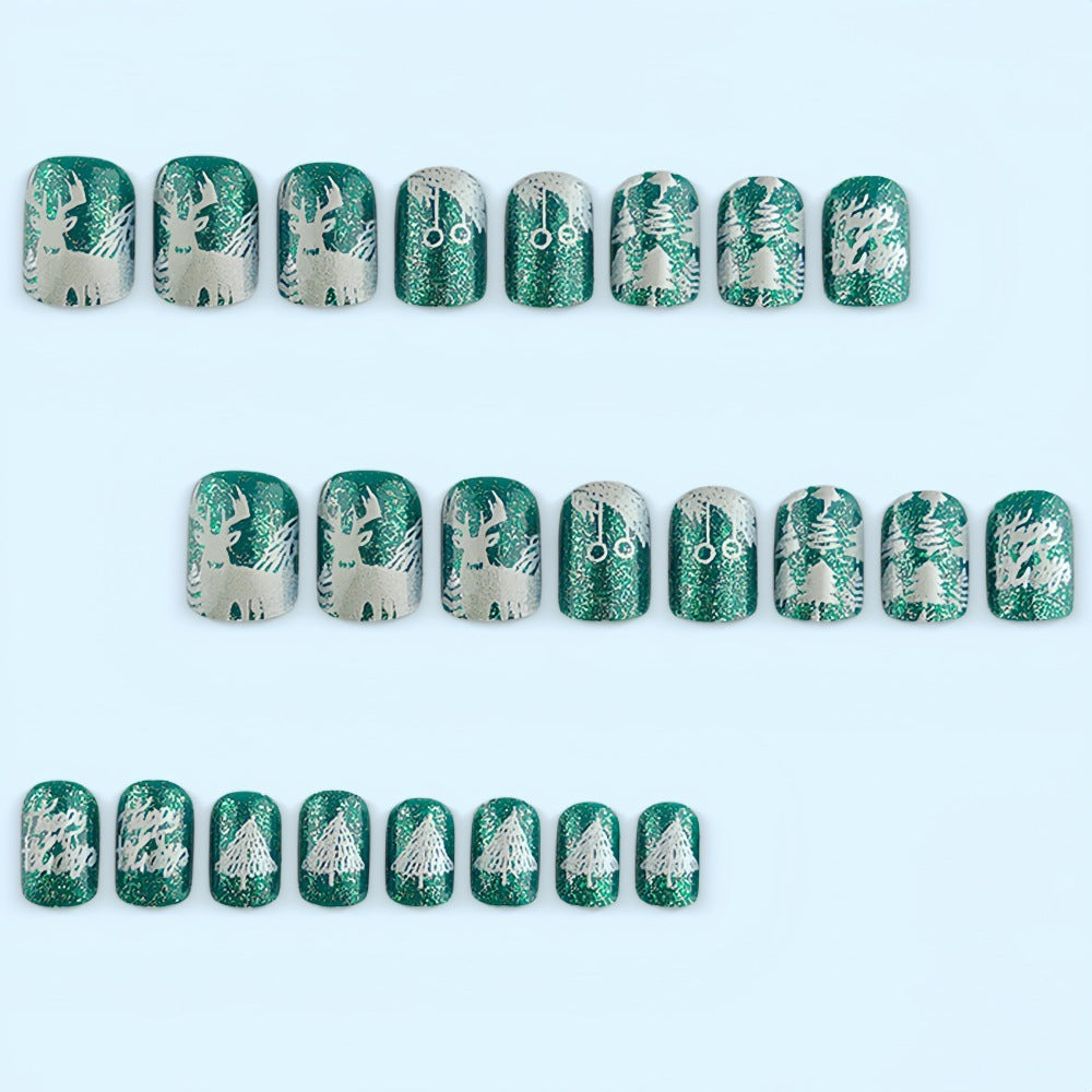 Winter artificial nails with festive motif Stornfield