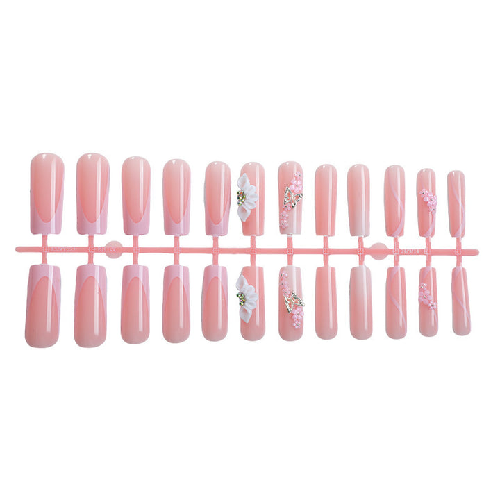 Artificial Nail Set with Delicate Floral Accents Stornfield