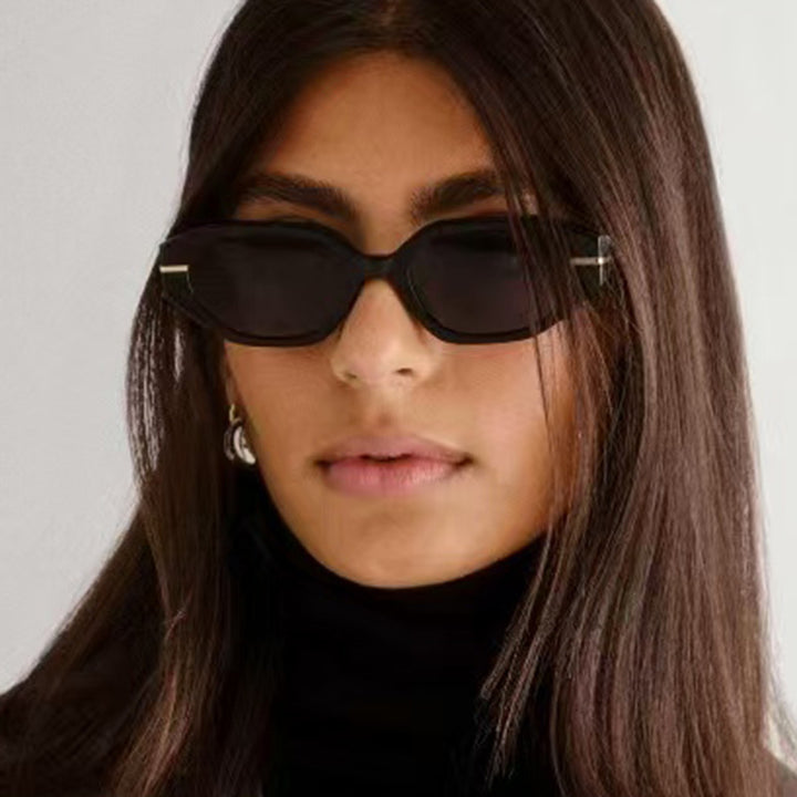 Women's stylish geometric sunglasses with mirrored lenses and unique frame Stornfield