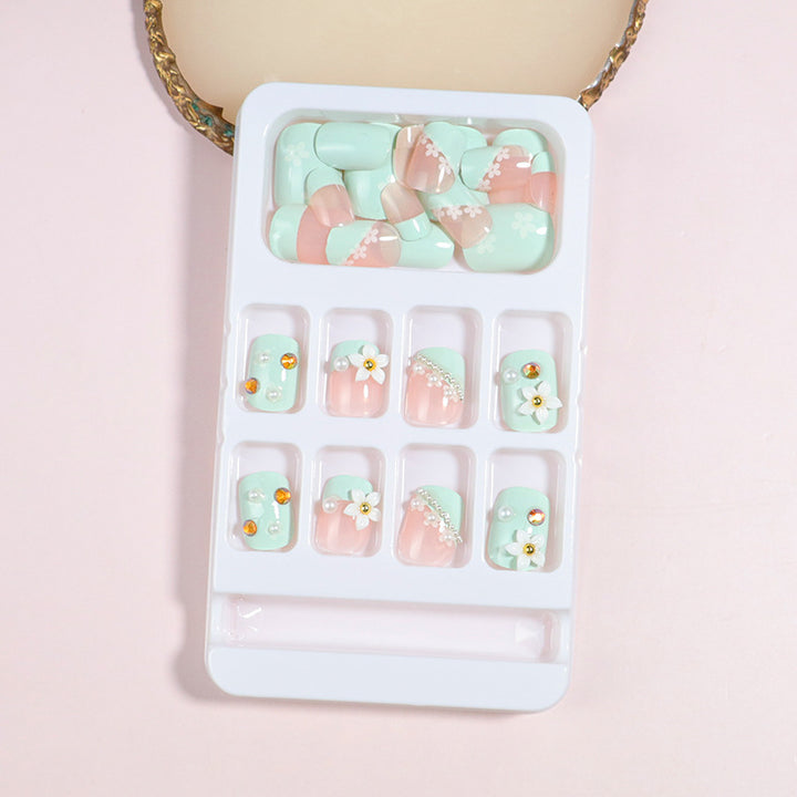 Decorative Press-On Nail Art Set with Bow Accents Stornfield