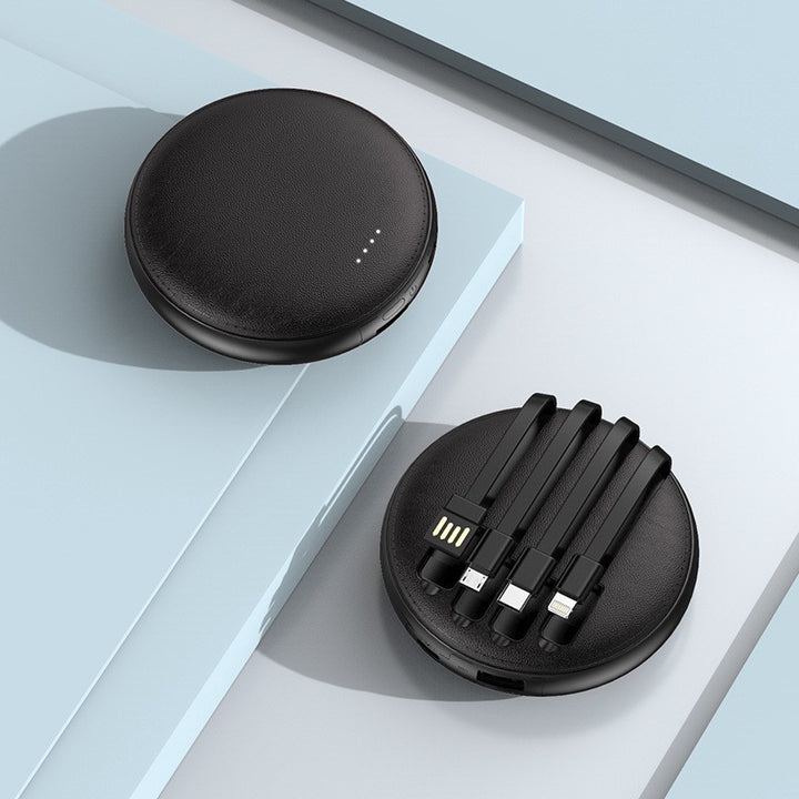 Portable charger with integrated cable management and LED display Stornfield
