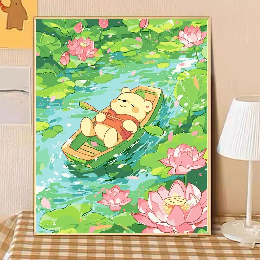 Playful Bear Illustration Canvas Art Stornfield