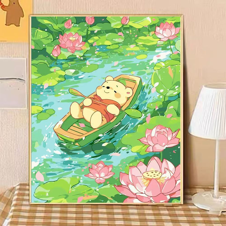 Playful Bear Illustration Canvas Art Stornfield