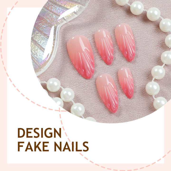 Artificial nail set with delicate ombre design Stornfield