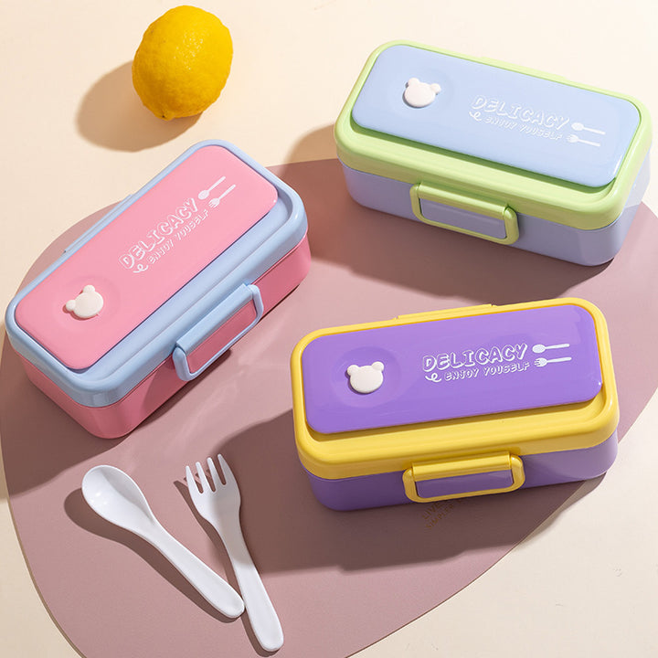 Multi-Layered Bento Lunch Box with Secure Closure