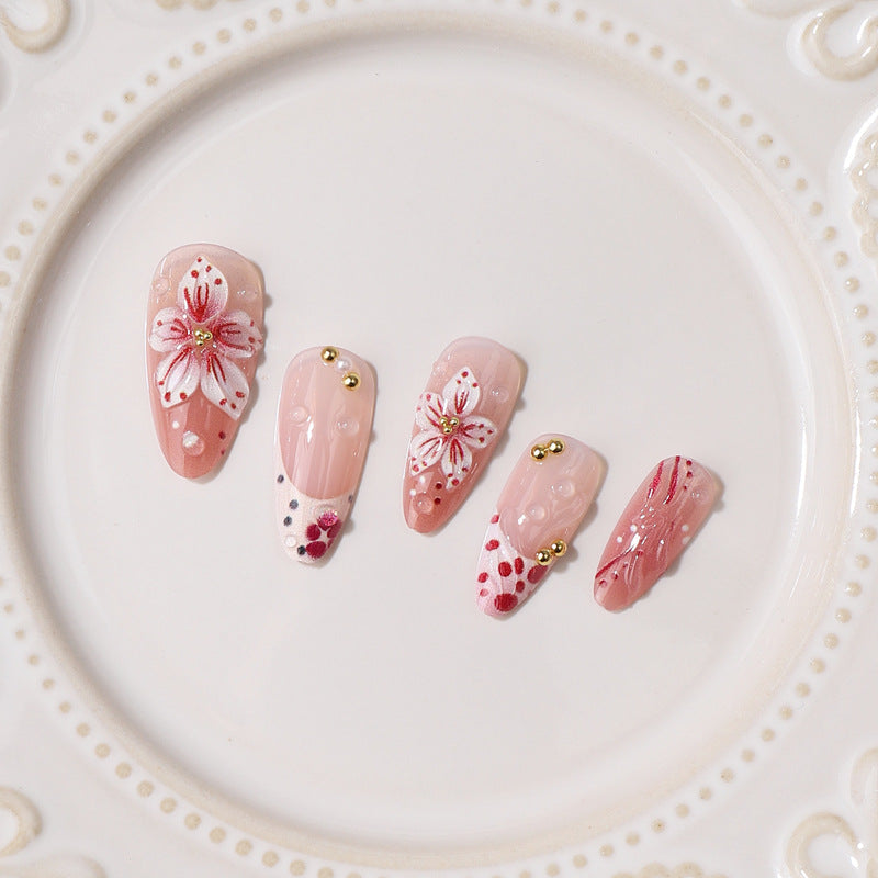 Premium Decorative Floral Press-On Nail Tips Stornfield