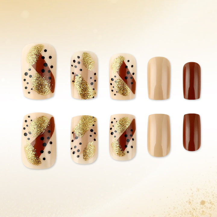 Artistic Geometric Pattern Press-On Nail Set Stornfield