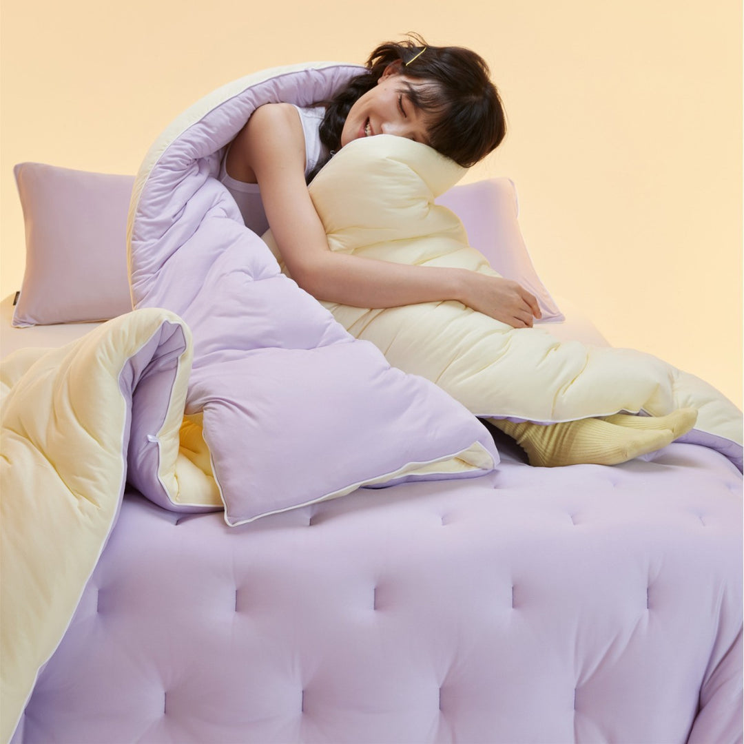 Plush Tufted Dual-Layer Mattress Topper and Lightweight Comforter Set