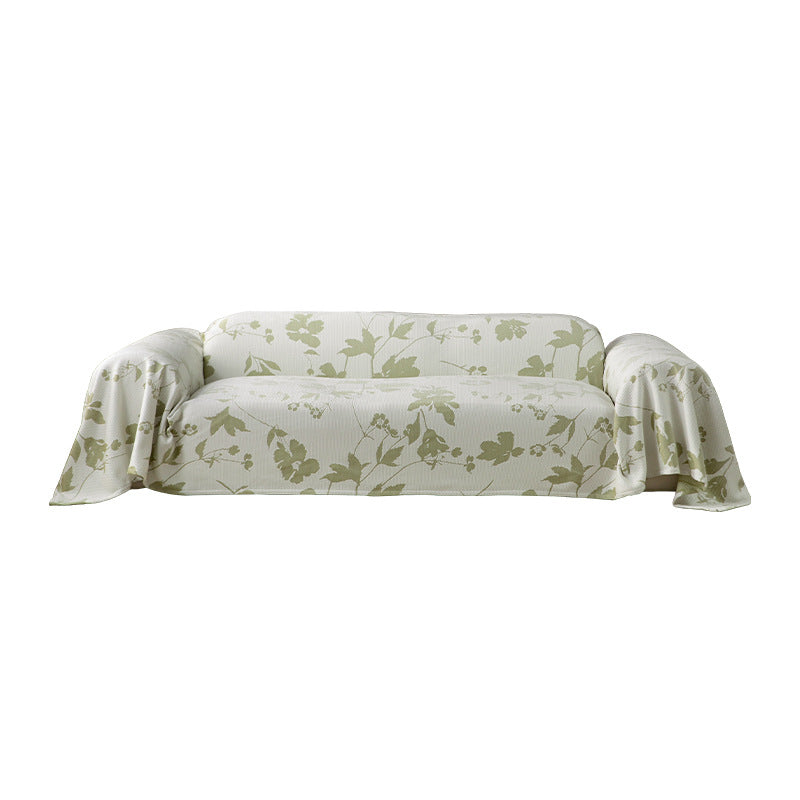 Elastic sofa cover with floral relief structure and universal fit