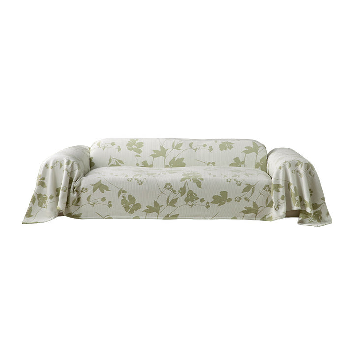 Generous sofa cover for 3-seater with floral jacquard structure