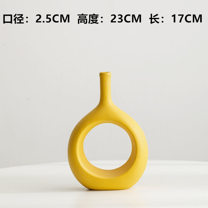 Artistic Circle-Shaped Ceramic Vase
